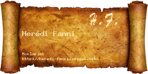 Herédi Fanni névjegykártya